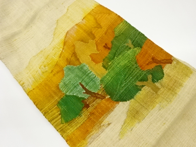 JAPANESE KIMONO / VINTAGE NAGOYA OBI / MAWATA TSUMUGI / WOVEN TREES